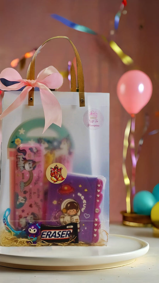 Stationery & Space Diary Gift Bag 🎁 | Kids Birthday Return Hamper - Gifttohampers