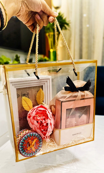 Timeless Glow Hamper – Photo Frame, Bath Set & Candle - Gifttohampers