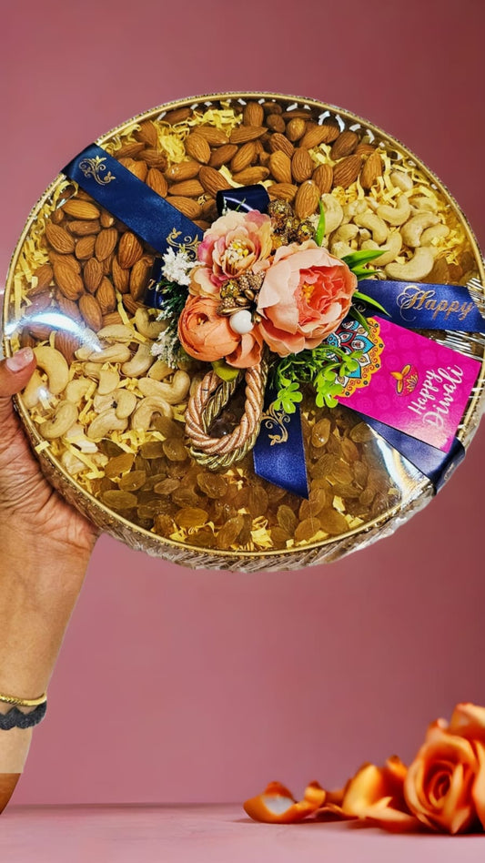 The Grand Gold Diwali Tray by Gift To Hampers