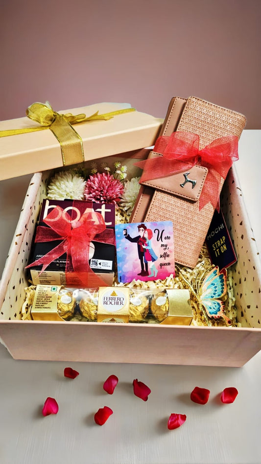 Glam Beats Hamper – boAt Airdopes, Handbag & Chocolates - Gifttohampers