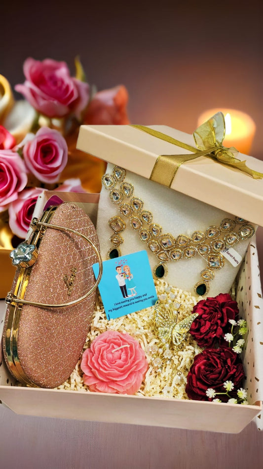 Eternal Grace Hamper – Jewellery, Clutch, Candle & Hair Accessory